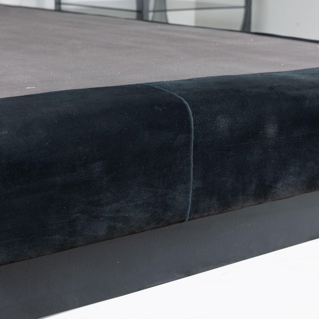 Bed in Inox and Suede, 1970 For Sale - Image 6 of 15