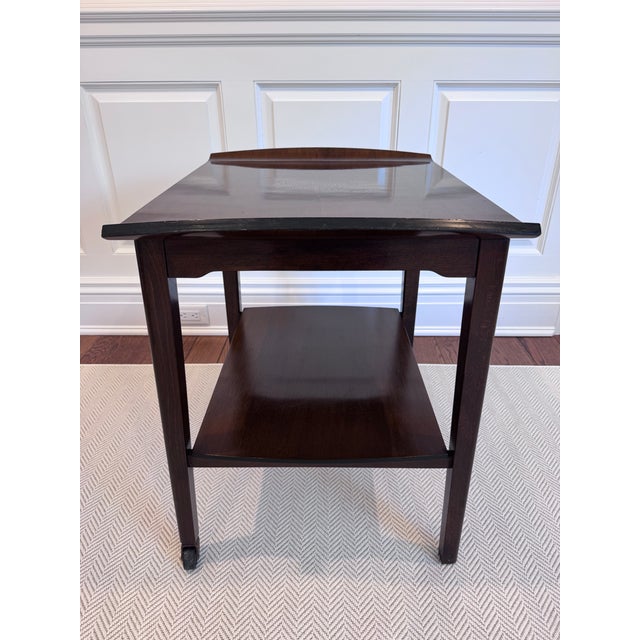 Brown Mid 20th Century Two-Tier Walnut Side or Serving Table For Sale - Image 8 of 14