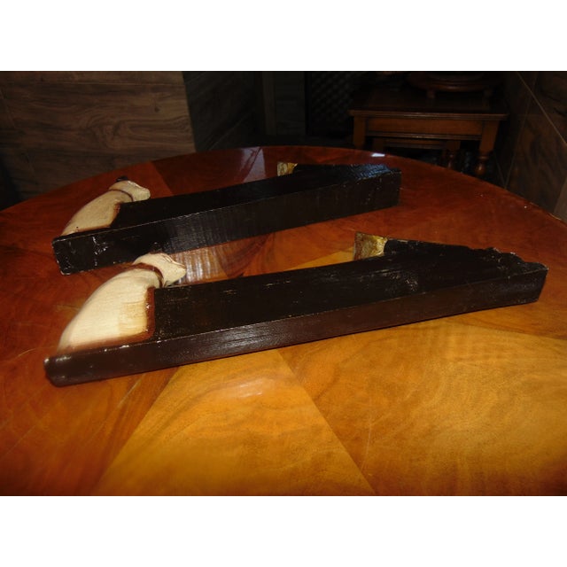 Antique Wooden Bases, Set of 2 For Sale - Image 8 of 9