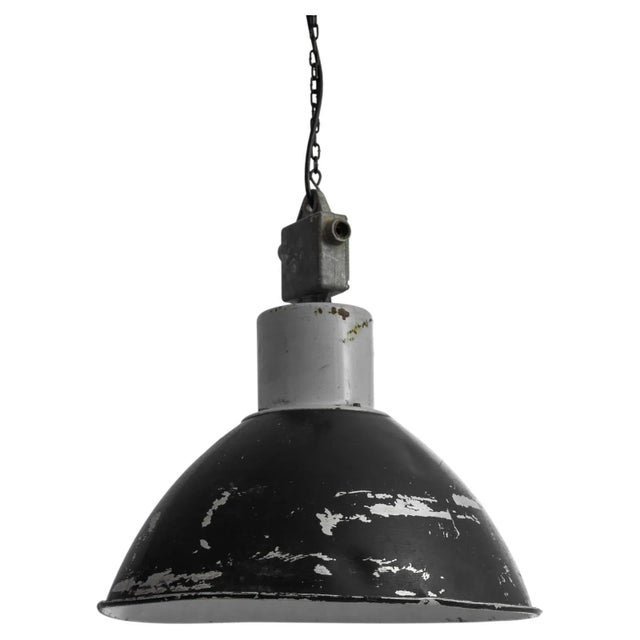 Black 1950s Czech Industrial Pendant For Sale - Image 8 of 8