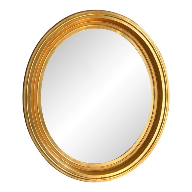 French Louis Philippe-Style Giltwood Oval Wall Mirror For Sale