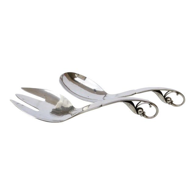 Georg Jensen Pea Pod Serving Set Sterling Silver - a Set of 2 For Sale
