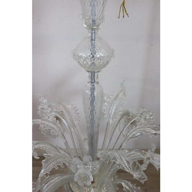 Transparent Murano Glass Chandelier, 1980s For Sale - Image 6 of 18