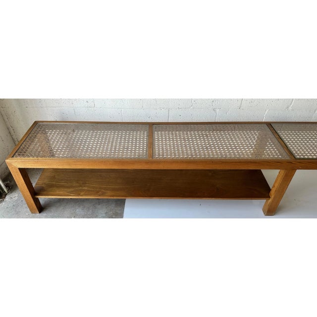 12 Feet long Cane Low Console Table For Sale - Image 10 of 12