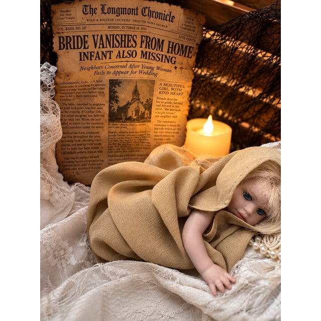 Haunted Heirlooms Paska Bride & Baby Doll – Vintage 1930s Crate For Sale In Denver - Image 6 of 7