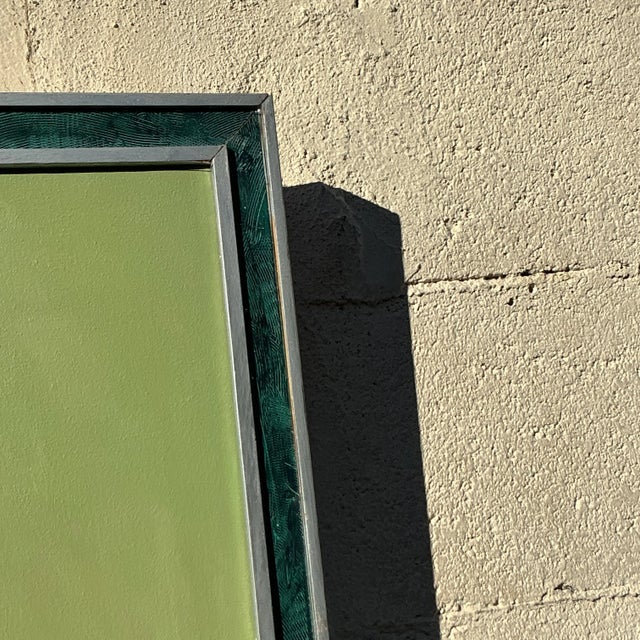 Green Vintage Boho Original Oil Portrait on Canvas For Sale - Image 8 of 9