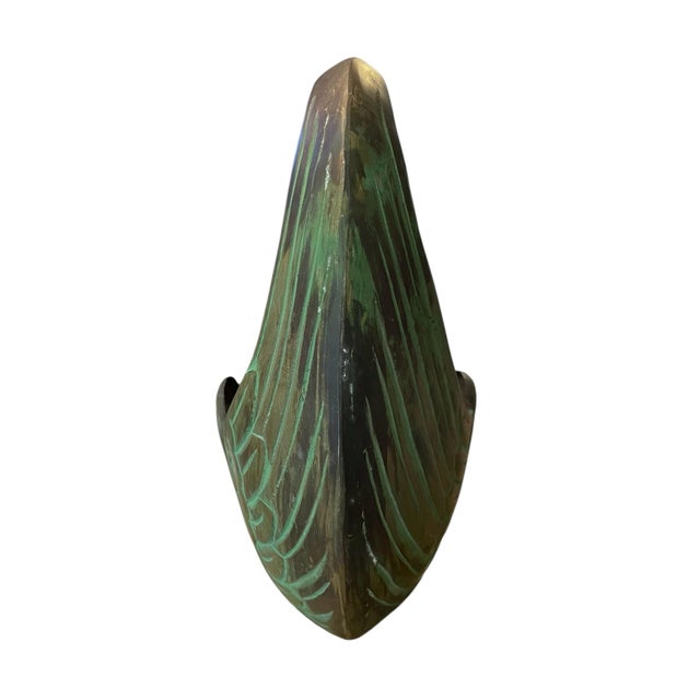 The product is a 12-inch solid brass swan basket crane bird planter, designed in the Hollywood Regency Art Deco style....