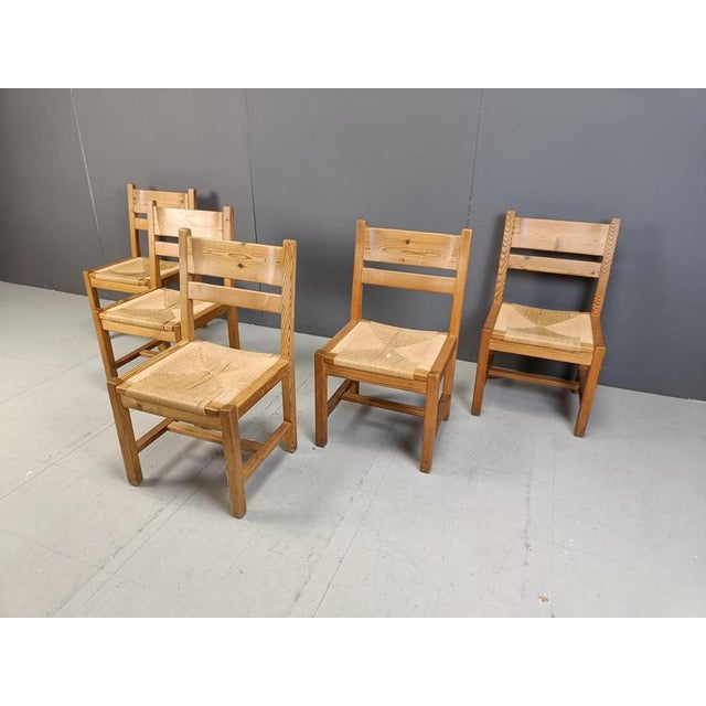 Pine Wood Dining Chairs from GM Mobler, 1960s, Set of 5 For Sale - Image 10 of 16