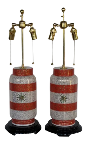 Waylande Gregory Ceramic Lamps - a Pair
