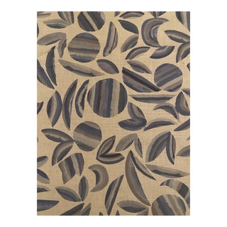 Striped Garden Linen Fabric by Rebecca Atwood in Gray-Lilac 2 2/8 For Sale