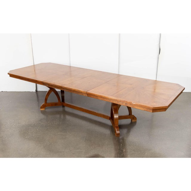 Modern Walnut Octagonal Extending Dining Table For Sale - Image 16 of 17