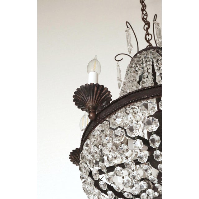 Transparent Early 20th Century Grand Prospect Hall Empire Crystal Chandelier For Sale - Image 8 of 14