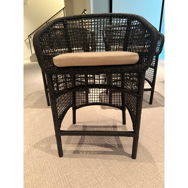 Helena Counter Stool Charcoal Wicker by Made Goods Materials Twisted Faux Wicker Dimensions 37" High x 22" Wide x 23"...
