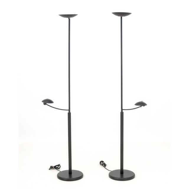 Estiluz Black Metal Adjustable Floor Lamps, Pair For Sale - Image 4 of 10