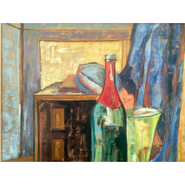 Vintage 1958 Mid-Century Modern Charlotte Cannon Framed Original Still Life Oil Painting For Sale - Image 4 of 13