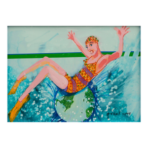 "Make a Splash", Large-Scale Figurative Abstract With Swimmer in Pool by Marc Foster Grant