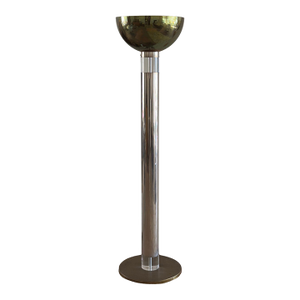 1970s Monumental Chrome, Brass and Lucite Torchiere Floor Lamp by Karl Springer