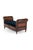 A handsome fully reclinable daybed in a rich brown cognac leather. The daybed has two extendable arms, with four...
