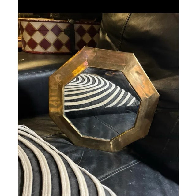 Brass MCM Brass Wrapped Octagon Mirror For Sale - Image 8 of 8