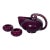 Vintage Art Deco Robinson Ransbottom American Art Pottery Burgundy Ceramic Tea Pot Set For Sale