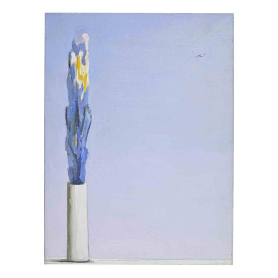Gino Guida, Iris, 1980s, Oil Painting on Canvas For Sale