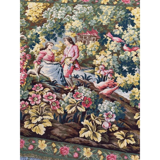 French Aubusson Style Jacquard Tapestry, 1950s For Sale - Image 17 of 18