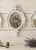 Vintage Italian Baroque Cast Metal Miniature Triptych 3.75” X 6” - Set of 3 - Mirrors & Botanical Print For Sale - Image 4 of 8