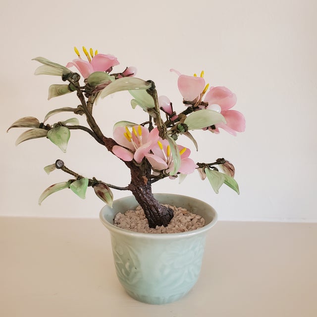 Japanese Vintage 1950s Glass Apple Blossom Sculpture For Sale - Image 3 of 6