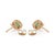 VRJewels Natural Zambian Emerald Studs With Halo Diamonds in 14k Yellow Gold- A Pair For Sale - Image 9 of 16