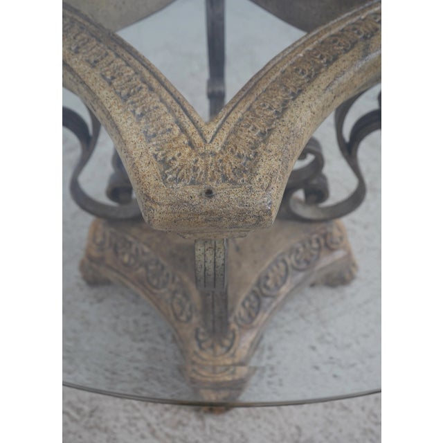 Round Beveled Glass Top European Style Dining Center Table For Sale - Image 9 of 12