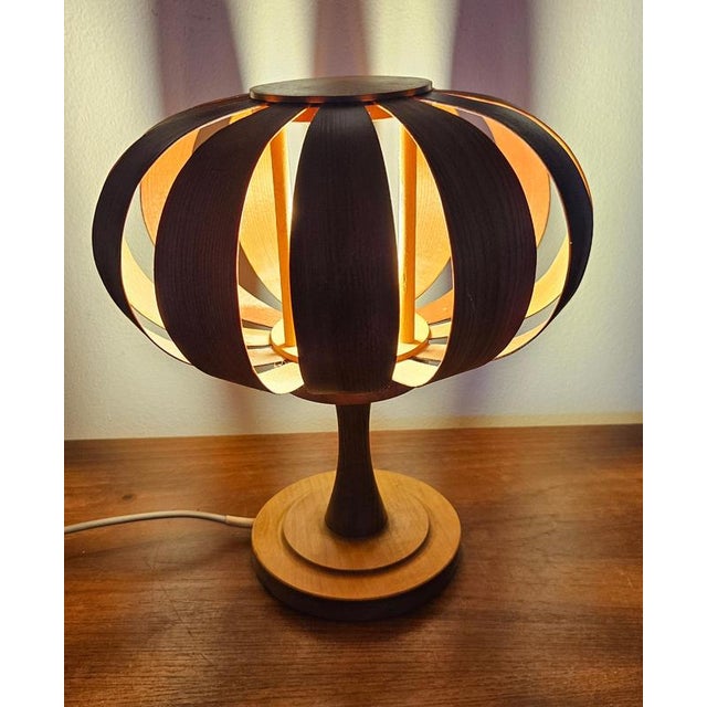 Mid-Century Veneer Table Lamp, Denmark, 1960s For Sale - Image 16 of 18