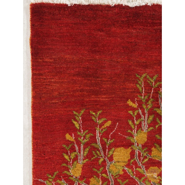 Contemporary 1980s Hand-Knotted Persian Gabbeh Rug With Tree of Life Design 5'0" X 7'2" For Sale - Image 3 of 6