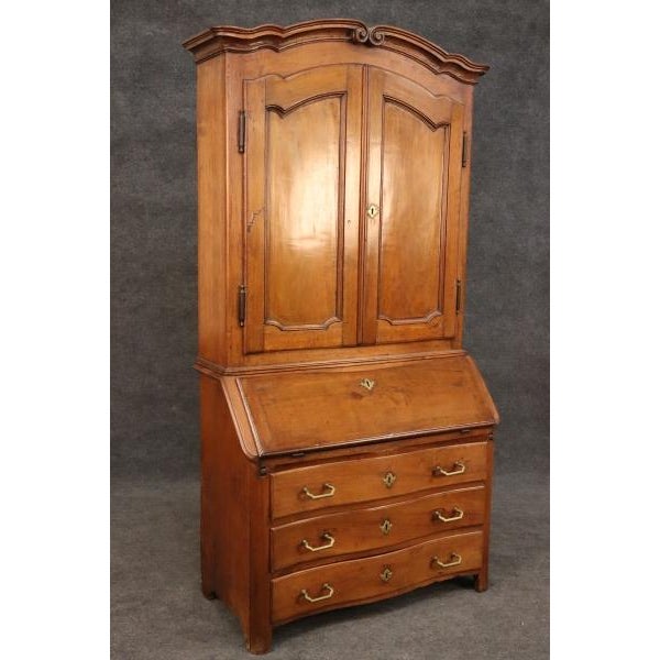 Late 18th Century Outstanding Country French Period 1780s Era Walnut Secretary Desk With Bookcase For Sale - Image 5 of 12