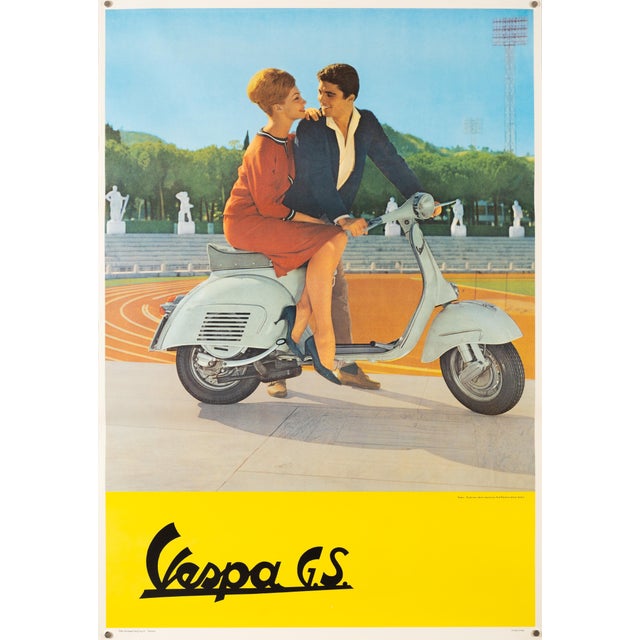 Advertising Poster from Vespa G.S, 1960 For Sale - Image 9 of 9