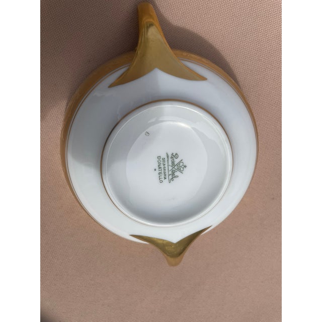 Rosenthal Germany 1920s Rosenthal Very Rare 10 Donatello Gold Plated Soup Bowls and Saucers For Sale - Image 4 of 7