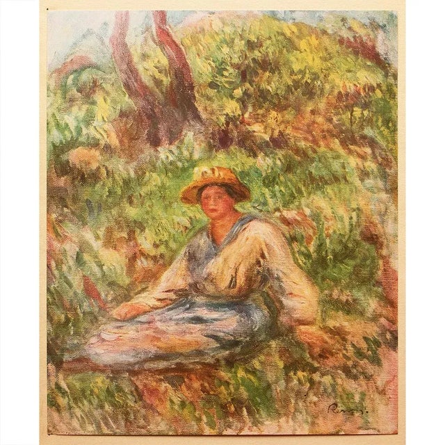 Paper 1944 "The Woman in the Grass" Vintage Parisian Offset Lithograph After Auguste Renoir For Sale - Image 7 of 8