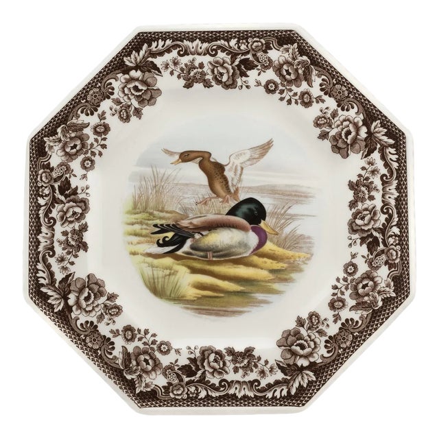 Spode Woodland Octagonal Plate 9.5", Mallard For Sale