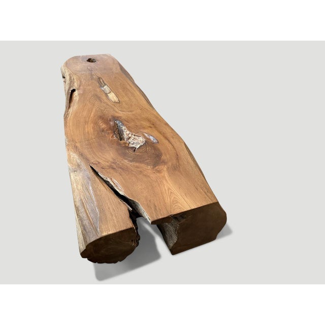 Andrianna Shamaris Monumental Organic Teak Wood Coffee Table or Bench For Sale - Image 12 of 18