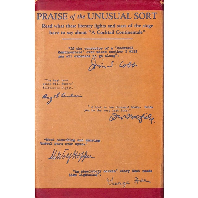 Traditional "A Cocktail Continentale a Pleasure Guide to Europe" 1926 Reynolds, Bruce For Sale - Image 3 of 12