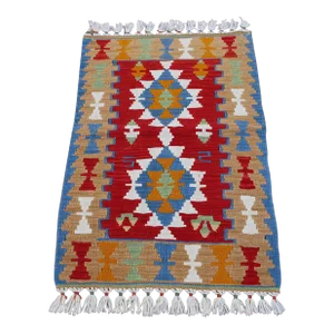 1980s Southwestern Blue Handmade Kilim