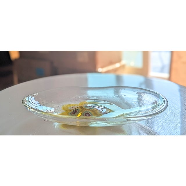 Postmodern Mid 20th Century Millefiori Organically Shaped Glass Dish or Tray For Sale - Image 3 of 4