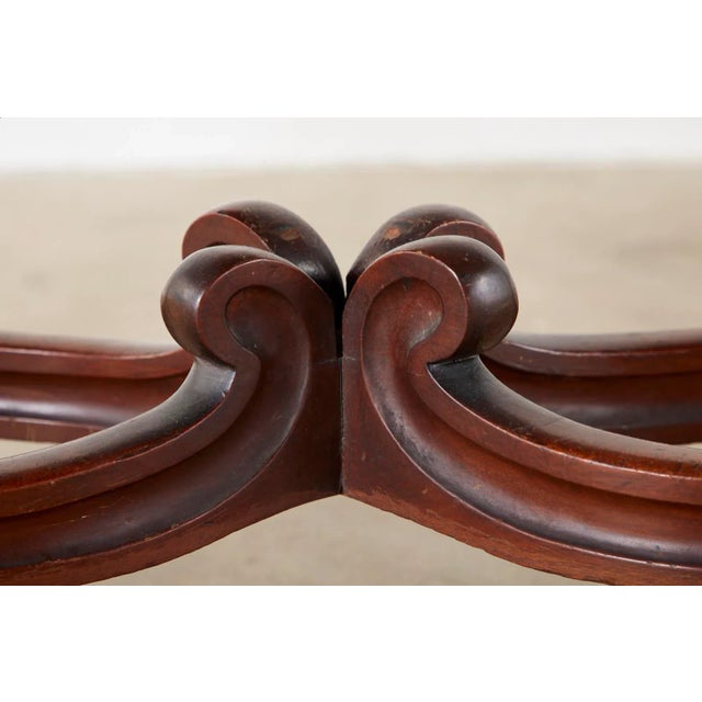 19th Century English Victorian Marble-Top Library Writing Table For Sale - Image 9 of 13