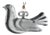 Glass Art Suncatcher in the shape of a Dove by Bertil Vallien for Boda, Sweden, 1970s For Sale