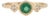 Round Emerald Trilogy Vintage Ring With Diamonds in 14k Yellow Gold Size 6.5 For Sale