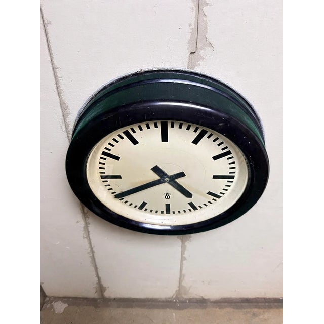 1960s Large Industrial Factory Clocks from GW, East Germany, 1960s For Sale - Image 5 of 9