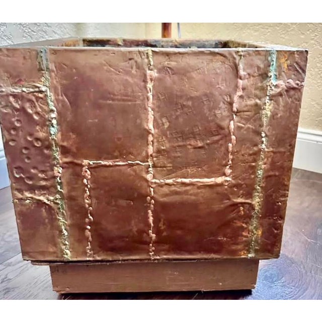 Paul Evans Paul Evans Style Copper Verdigris Planter For Sale - Image 4 of 7