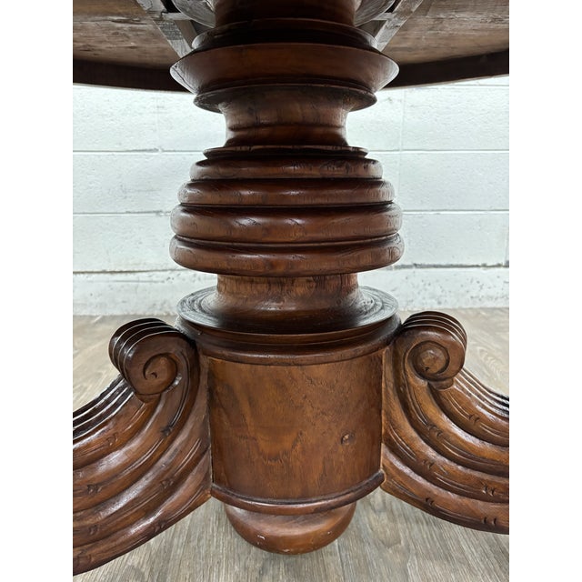 Antique French Renaissance Revival Victorian Renaissance Solid Oak Dining Table For Sale - Image 12 of 18