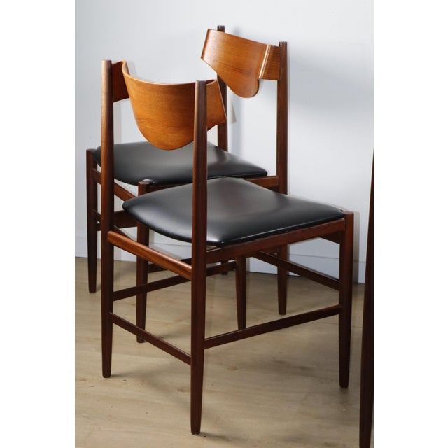 Chairs in Teak and Black Imitation Leather by Gianfranco Frattini, 1960s, Set of 6 For Sale - Image 13 of 18