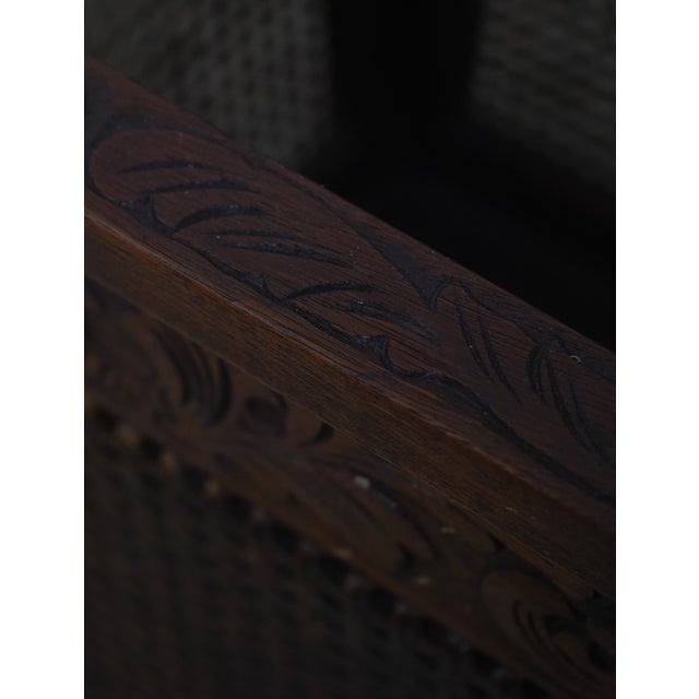 Wood Paine Magazine Rack W. Cane Sides For Sale - Image 7 of 13