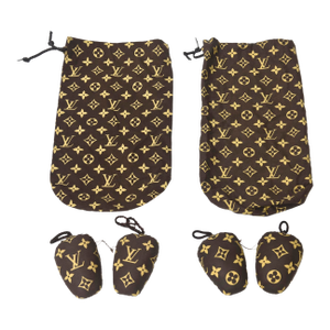 Vintage Louis Vuitton Logo Printed Canvas Shoe Travel Bags Pair Of